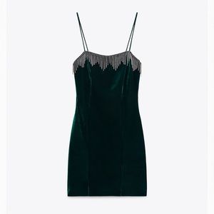 Sold !  Zara velvet rhinestone mini dress